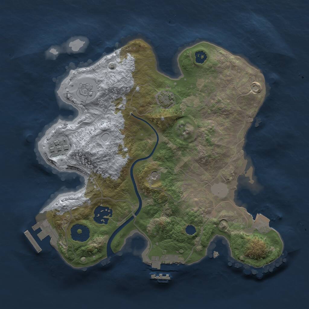 Rust Map: Procedural Map, Size: 2500, Seed: 1871584911, 8 Monuments