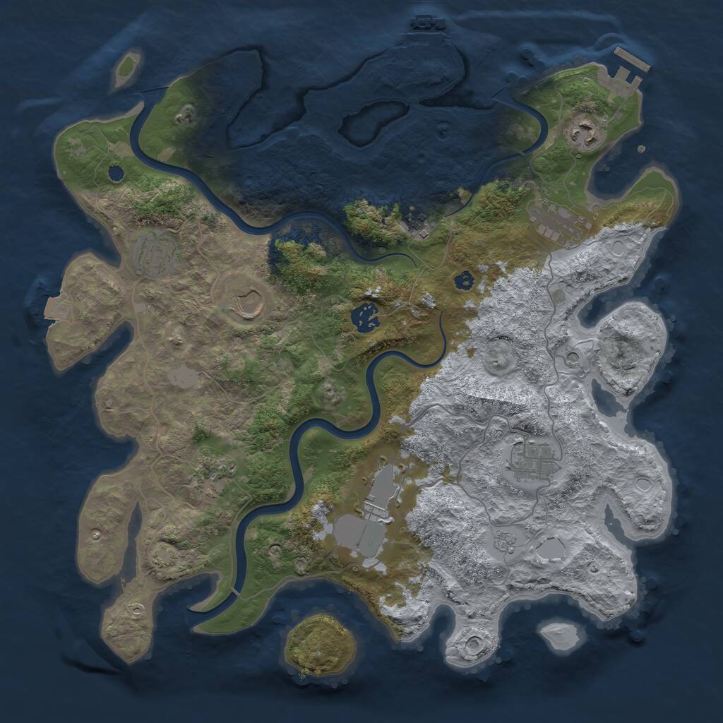 Rust Map: Procedural Map, Size: 3750, Seed: 202285, 15 Monuments