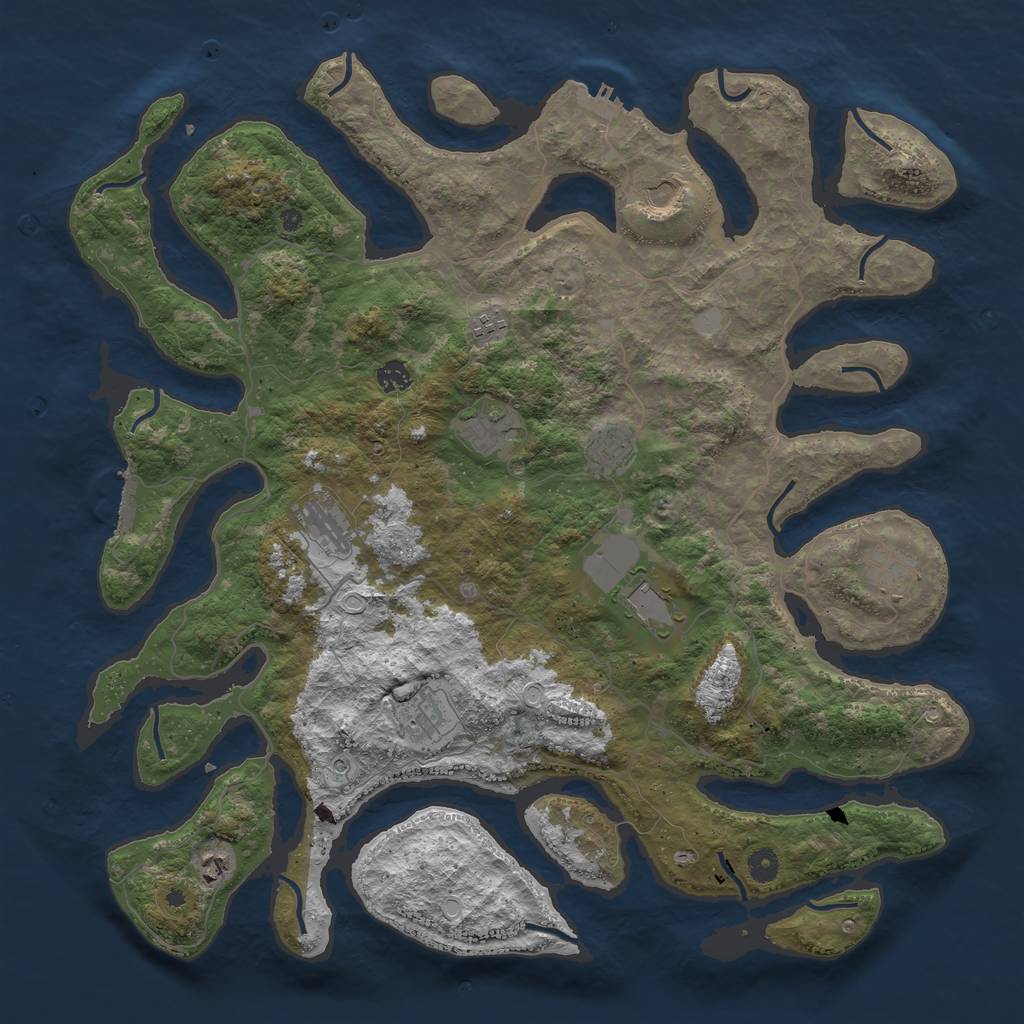 Rust Map: Procedural Map, Size: 4700, Seed: 915710155, 18 Monuments