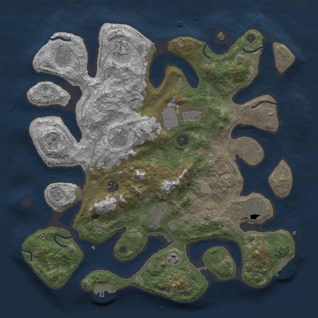 Rust Map: Procedural Map, Size: 4000, Seed: 6754, 17 Monuments