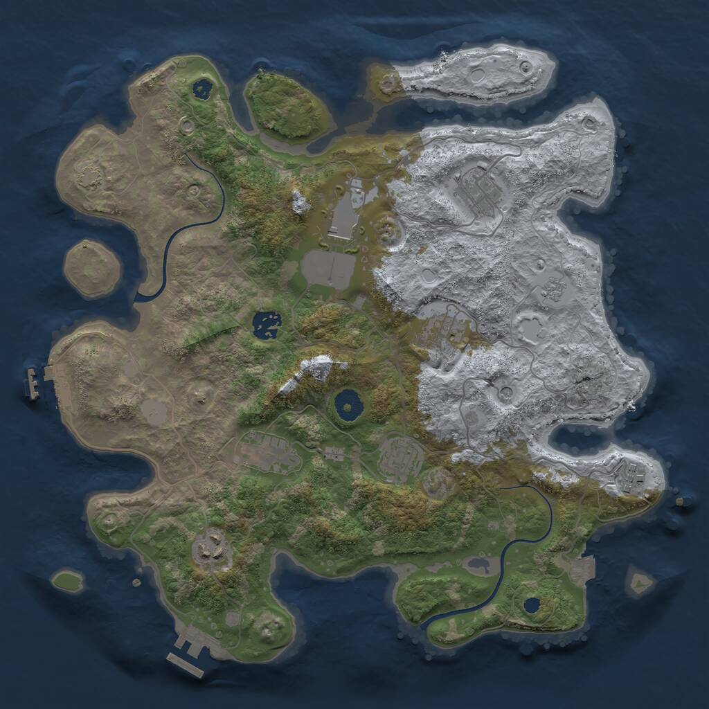 Rust Map: Procedural Map, Size: 3600, Seed: 601, 14 Monuments