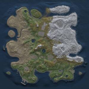 Thumbnail Rust Map: Procedural Map, Size: 3600, Seed: 601, 14 Monuments