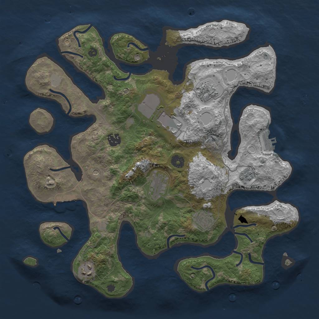 Rust Map: Procedural Map, Size: 3600, Seed: 601, 15 Monuments