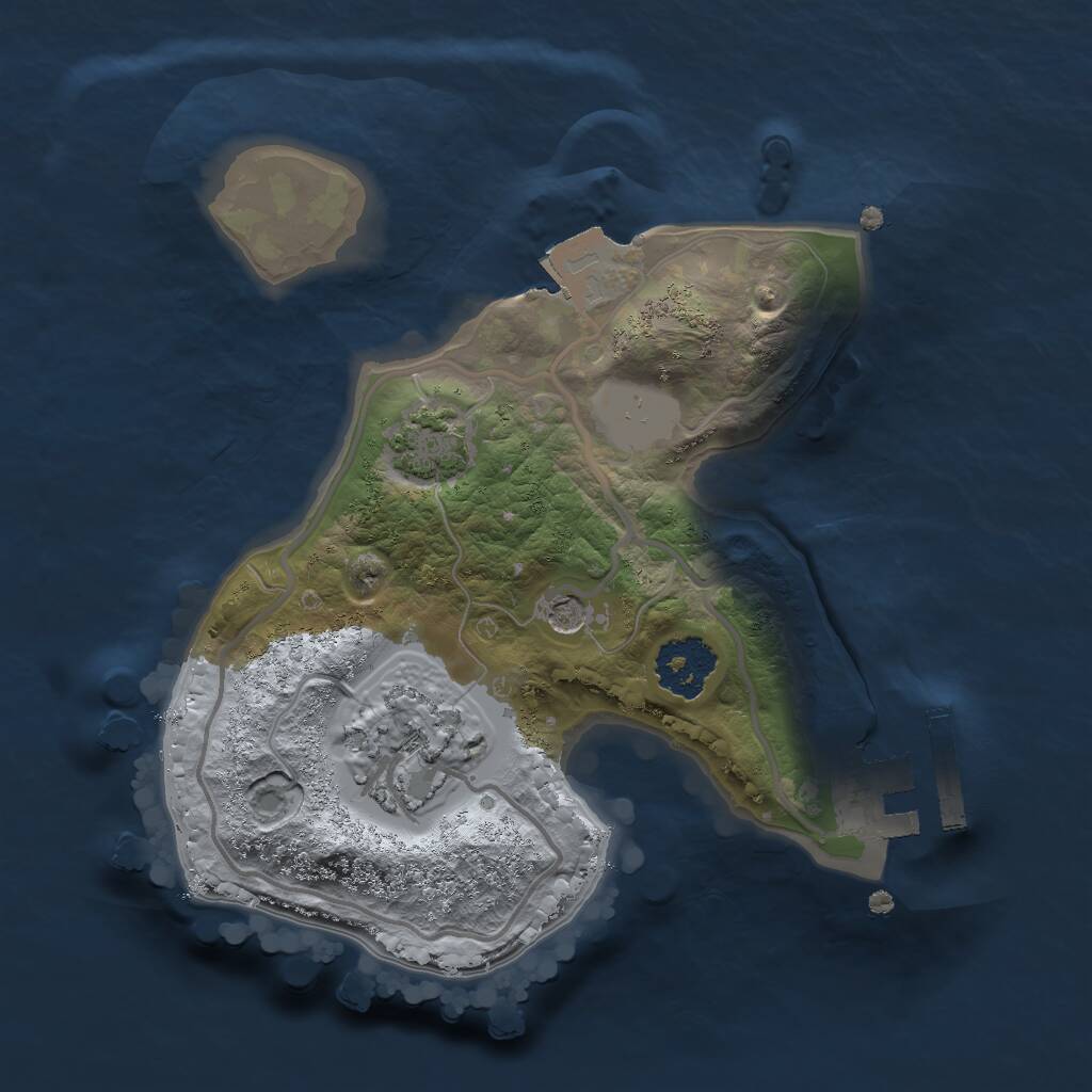 Rust Map: Procedural Map, Size: 1832, Seed: 2147483647, 5 Monuments