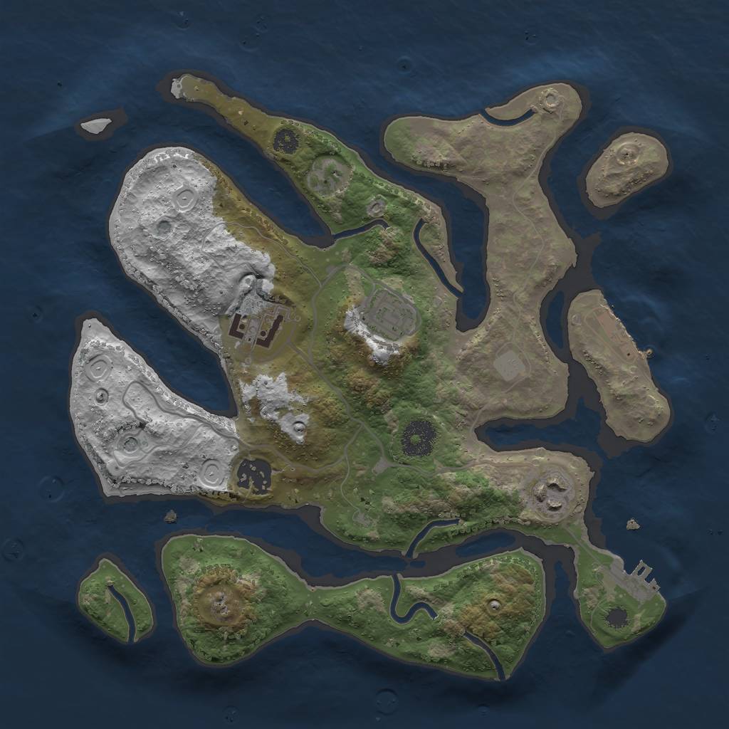 Rust Map: Procedural Map, Size: 3000, Seed: 54912, 12 Monuments