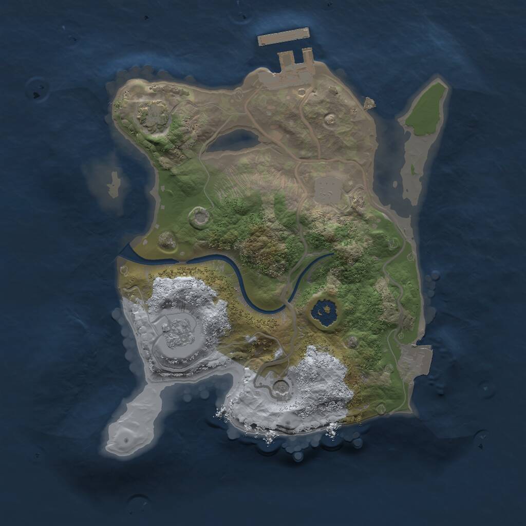 Rust Map: Procedural Map, Size: 2048, Seed: 37940, 5 Monuments