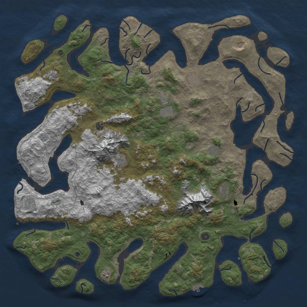 Rust Map: Procedural Map, Size: 6000, Seed: 188213104, 19 Monuments