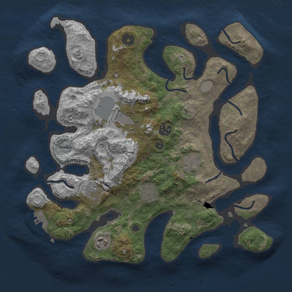 Rust Map: Procedural Map, Size: 3500, Seed: 285, 13 Monuments