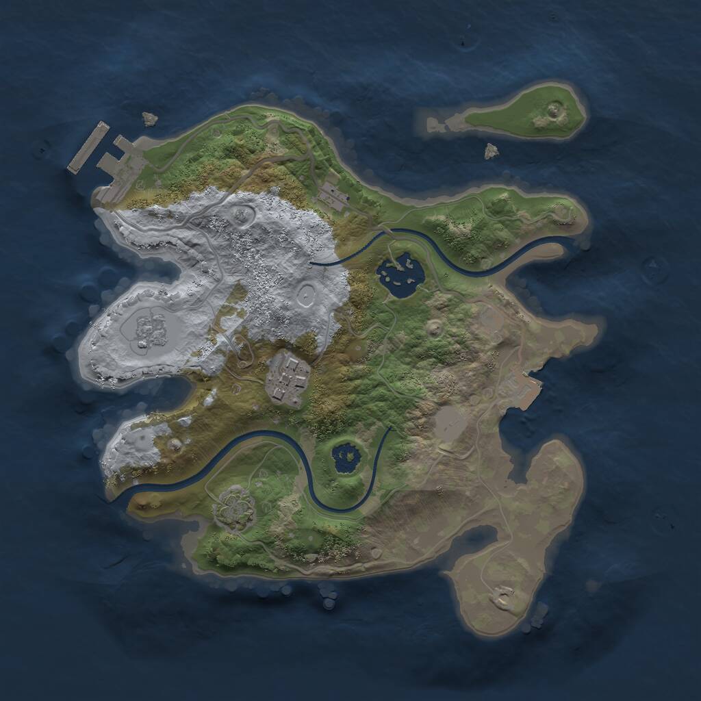 Rust Map: Procedural Map, Size: 2400, Seed: 6, 6 Monuments