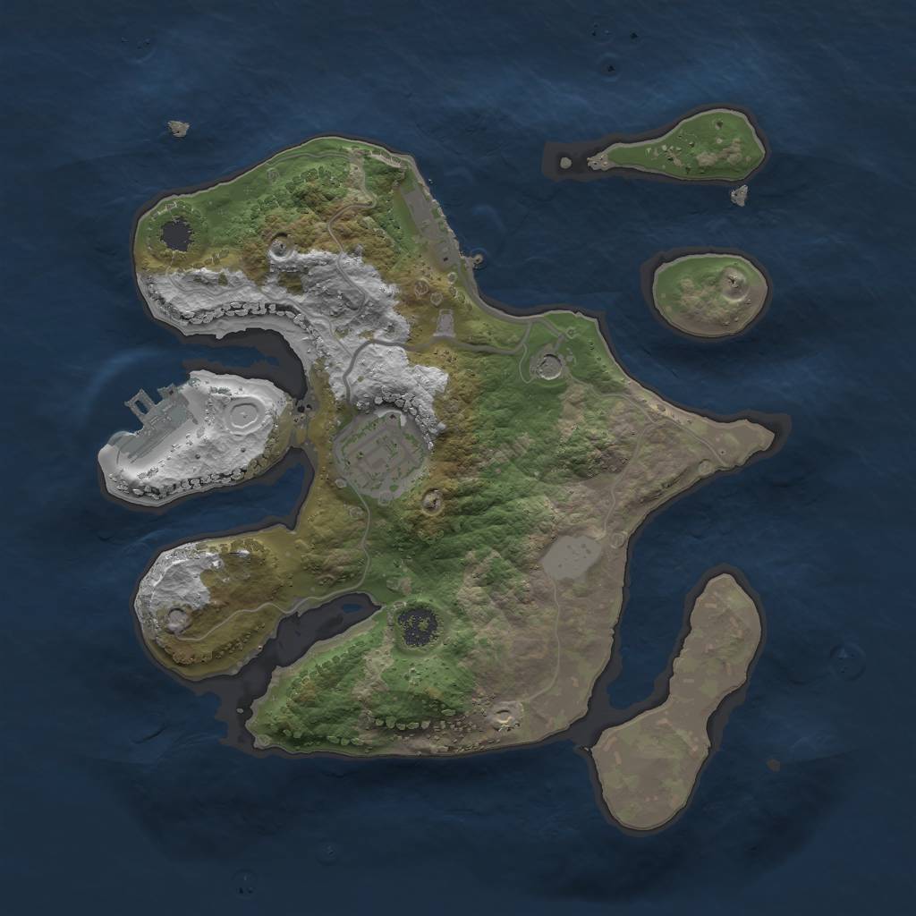 Rust Map: Procedural Map, Size: 2400, Seed: 6, 9 Monuments