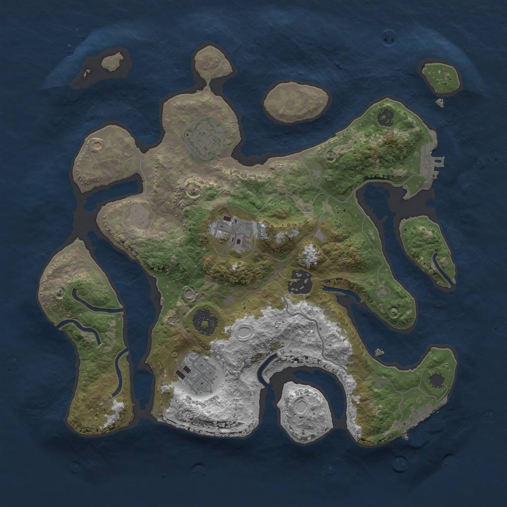 Rust Map: Procedural Map, Size: 3000, Seed: 1183523048, 11 Monuments