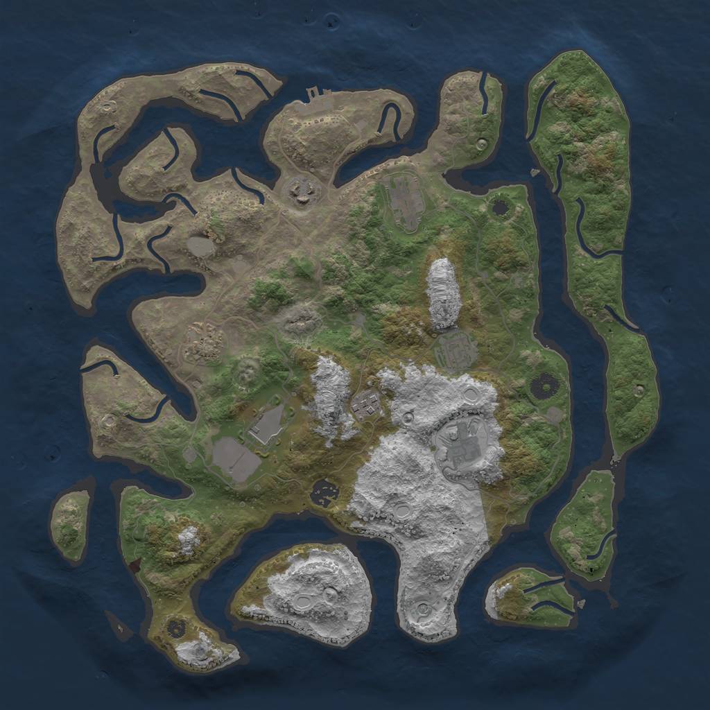 Rust Map: Procedural Map, Size: 3950, Seed: 270710, 15 Monuments