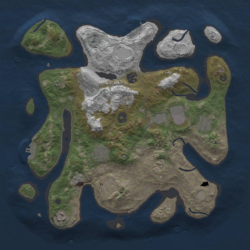 Rust Map: Procedural Map, Size: 3500, Seed: 2027, 17 Monuments