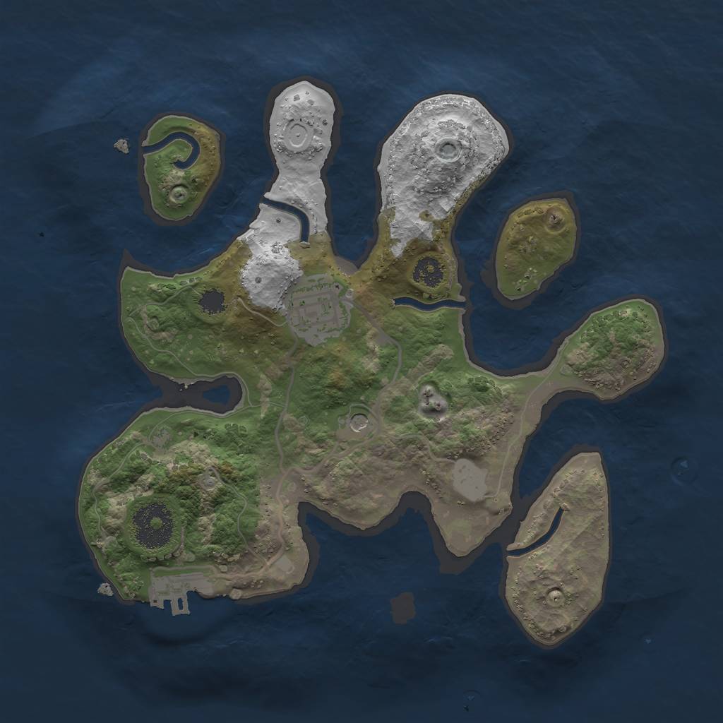 Rust Map: Procedural Map, Size: 2500, Seed: 250, 8 Monuments