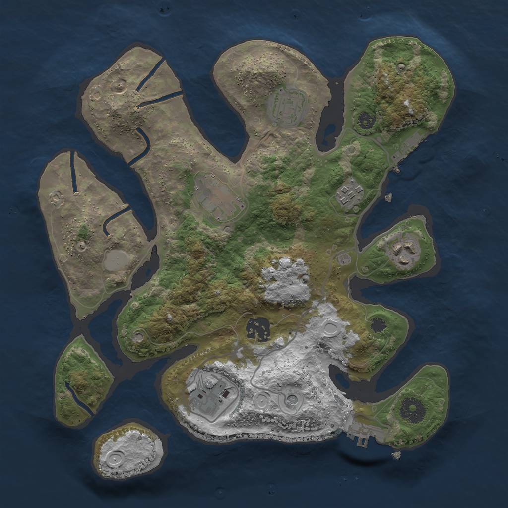 Rust Map: Procedural Map, Size: 3000, Seed: 198333, 14 Monuments