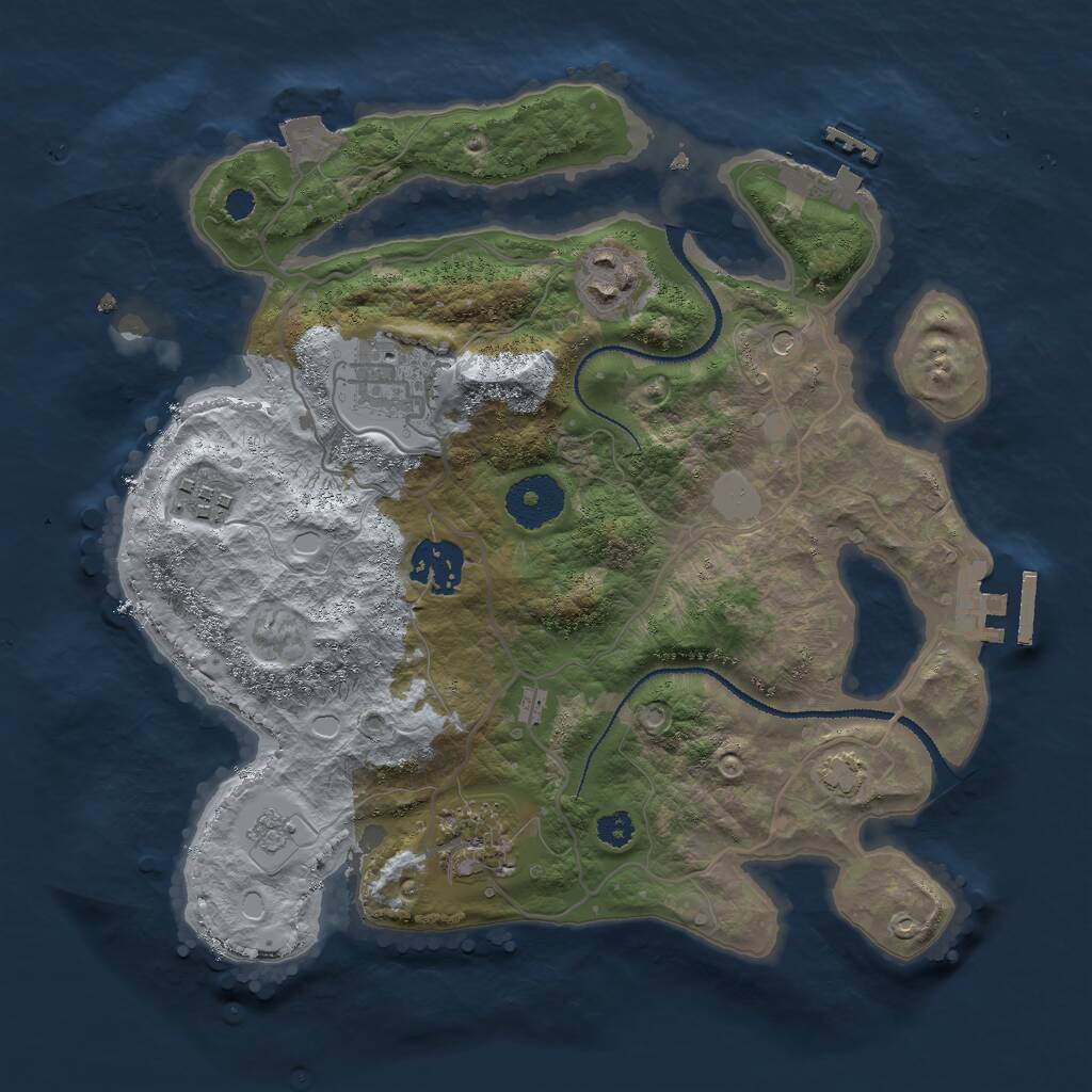 Rust Map: Procedural Map, Size: 3000, Seed: 125736, 11 Monuments