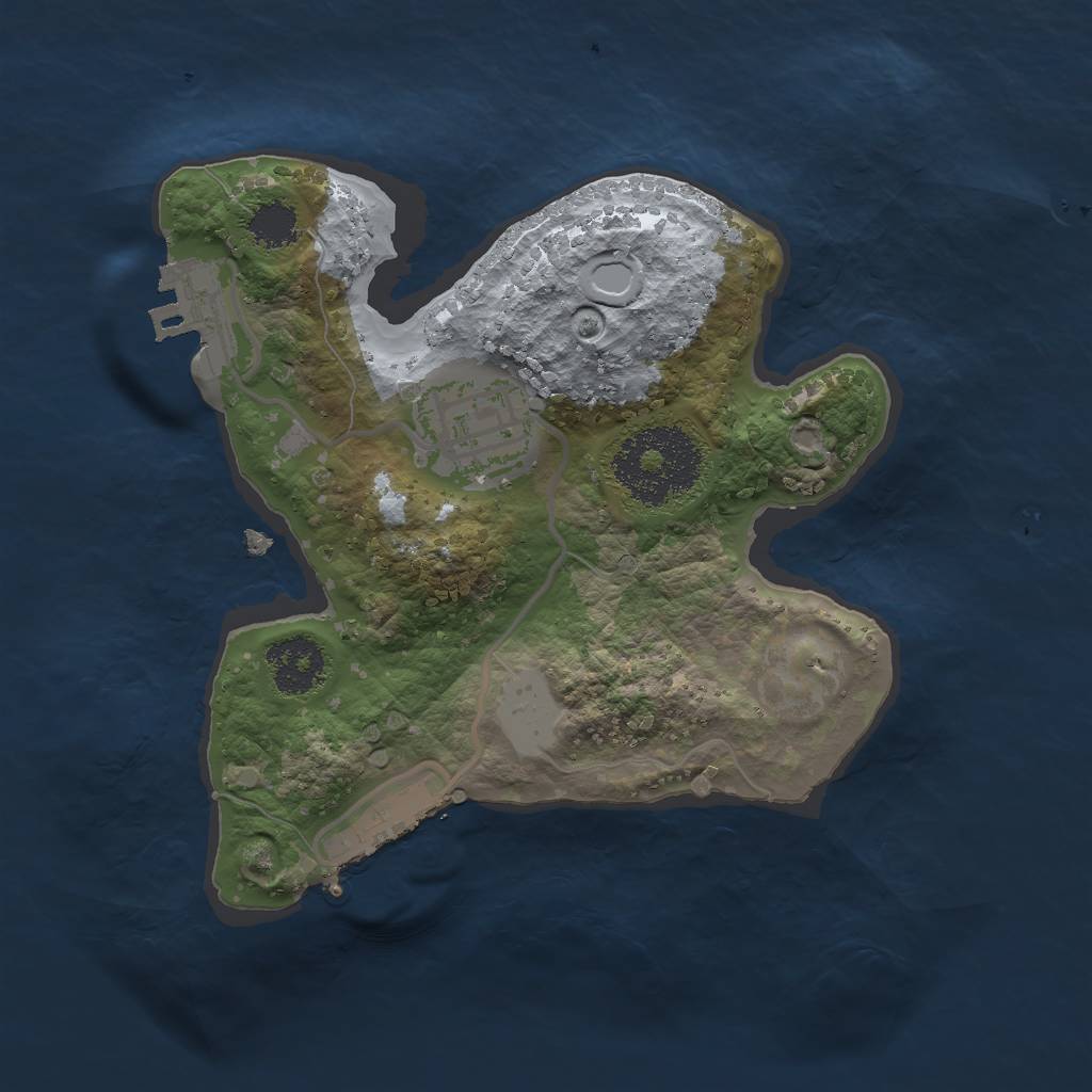 Rust Map: Procedural Map, Size: 2000, Seed: 16513, 6 Monuments