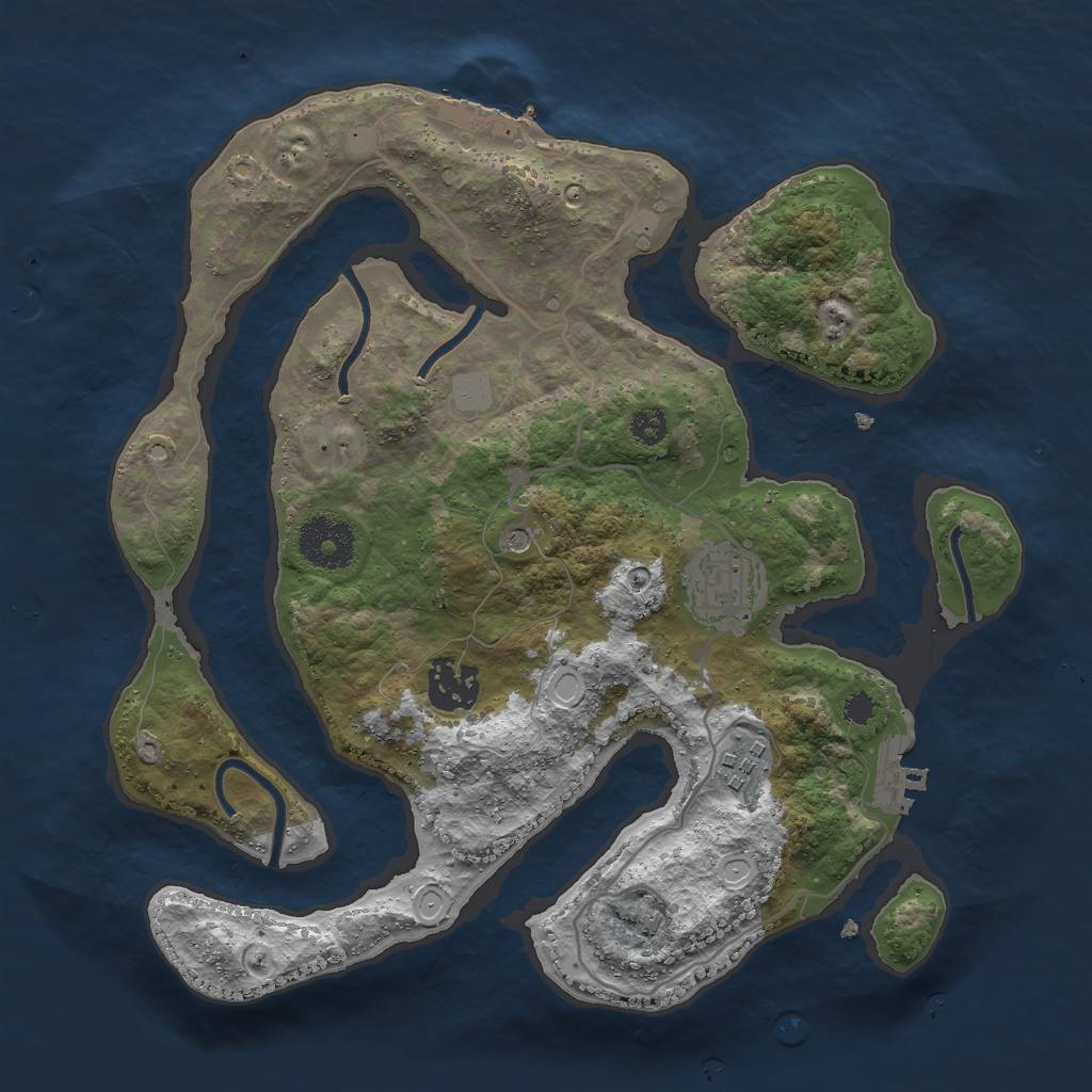 Rust Map: Procedural Map, Size: 3000, Seed: 325264, 11 Monuments