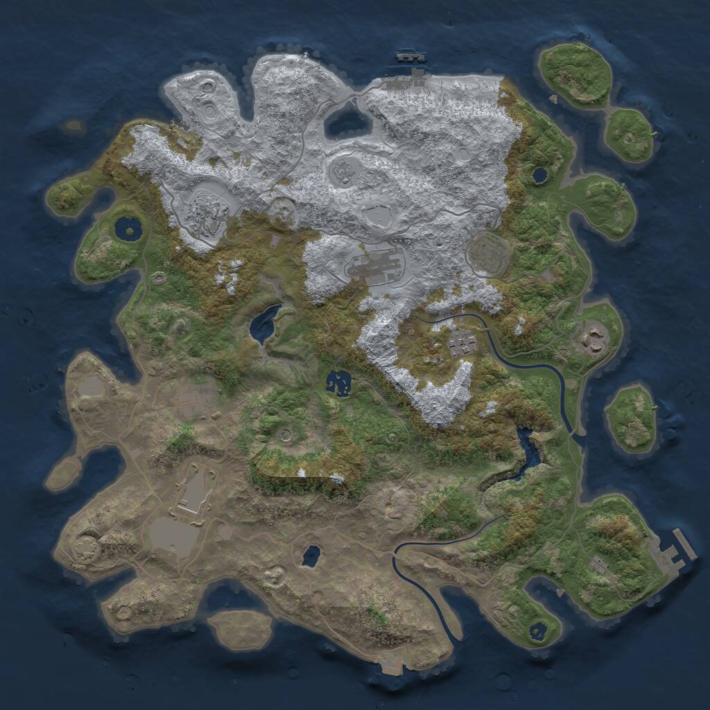 Rust Map: Procedural Map, Size: 4000, Seed: 67384, 14 Monuments