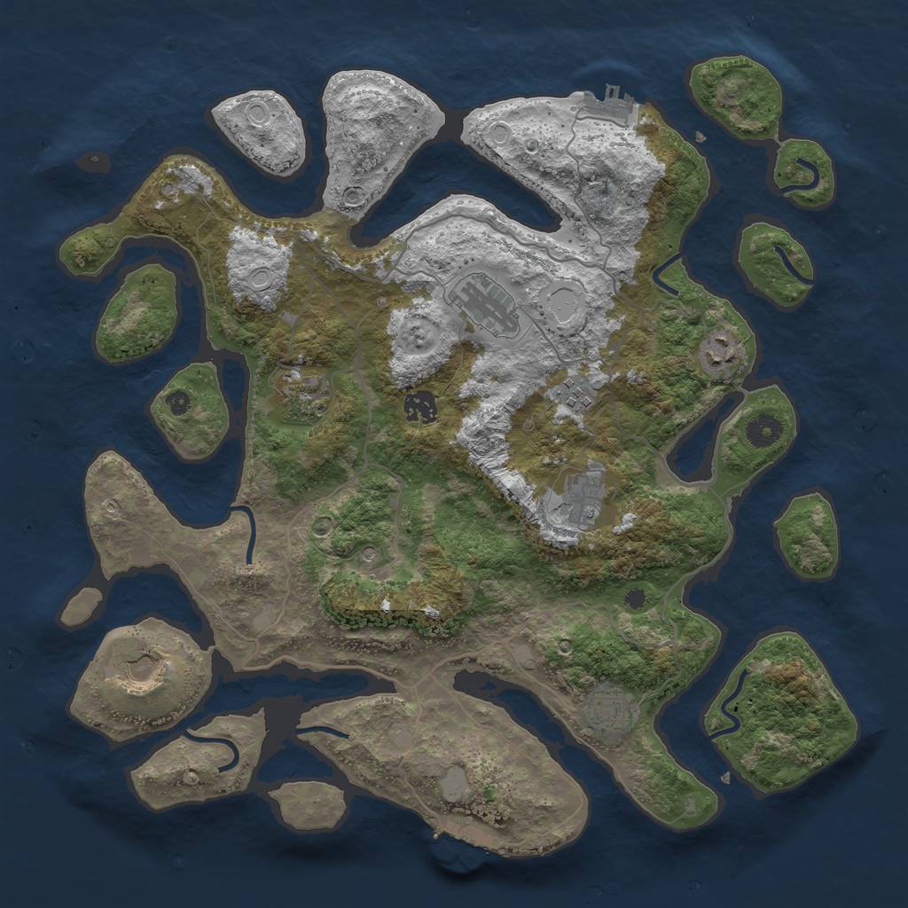 Rust Map: Procedural Map, Size: 4000, Seed: 67384, 16 Monuments