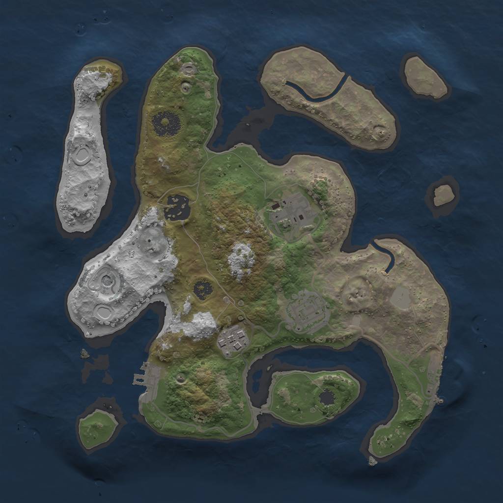 Rust Map: Procedural Map, Size: 2750, Seed: 384, 12 Monuments