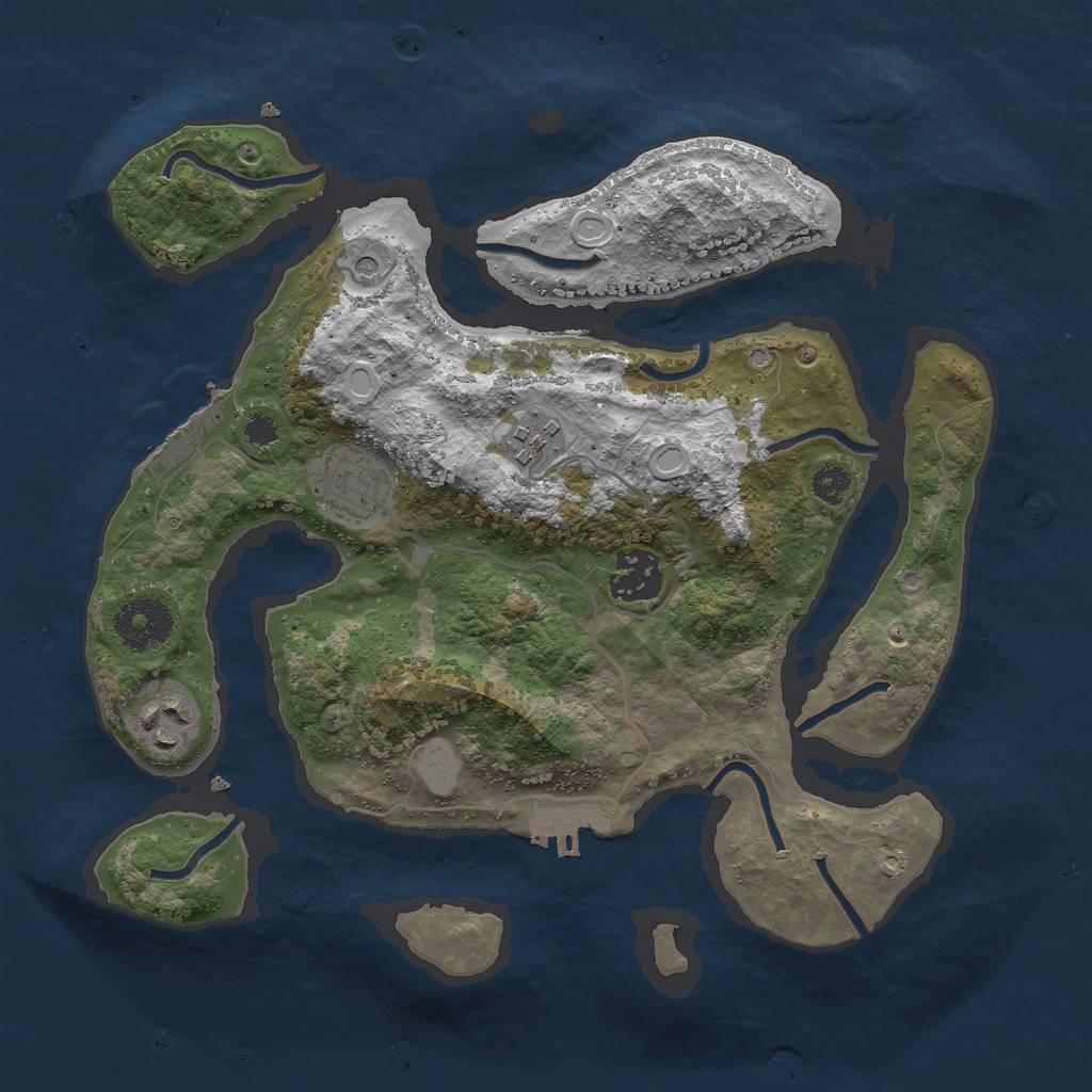 Rust Map: Procedural Map, Size: 3000, Seed: 638074, 12 Monuments