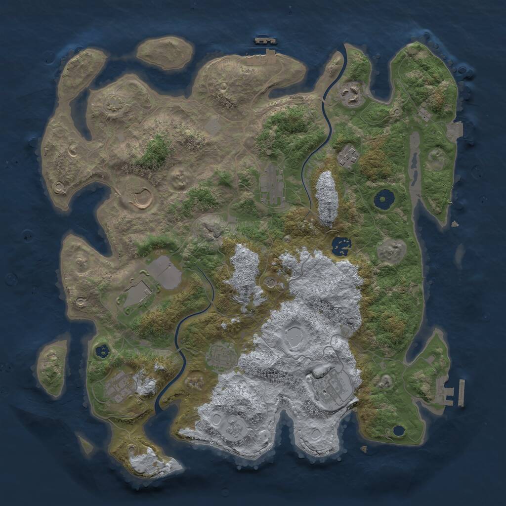 Rust Map: Procedural Map, Size: 3800, Seed: 270710, 15 Monuments