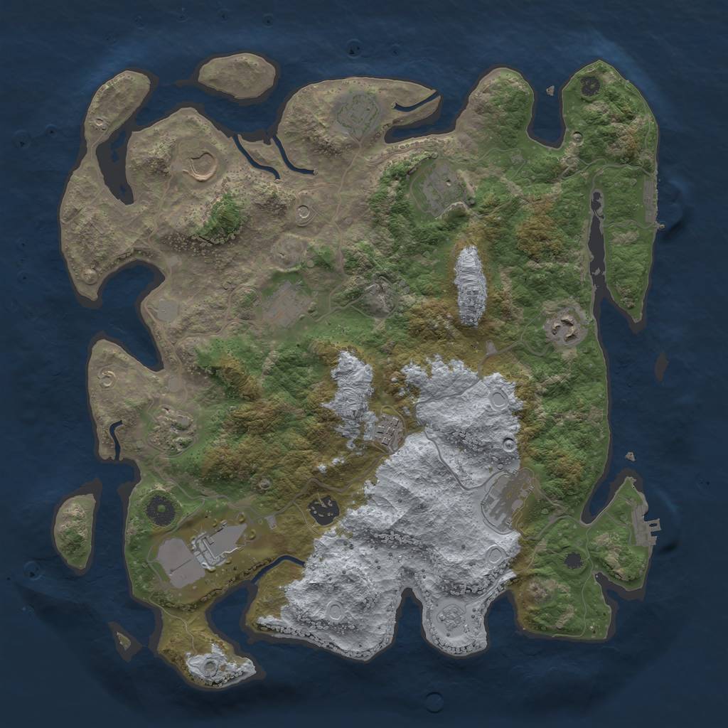 Rust Map: Procedural Map, Size: 3800, Seed: 270710, 17 Monuments