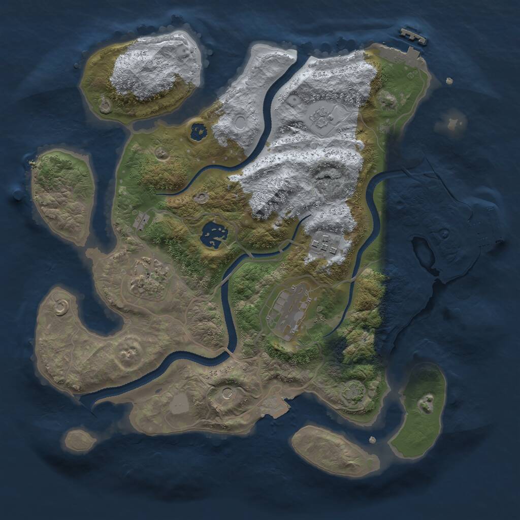 Rust Map: Procedural Map, Size: 3000, Seed: 357456, 10 Monuments