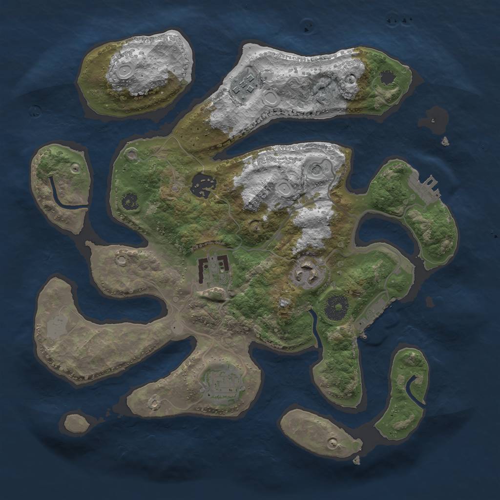 Rust Map: Procedural Map, Size: 3000, Seed: 357456, 13 Monuments