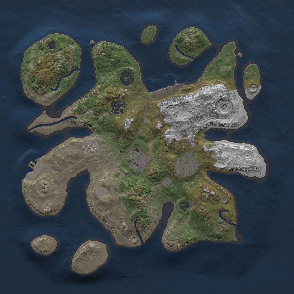 Rust Map: Procedural Map, Size: 3000, Seed: 231465, 12 Monuments