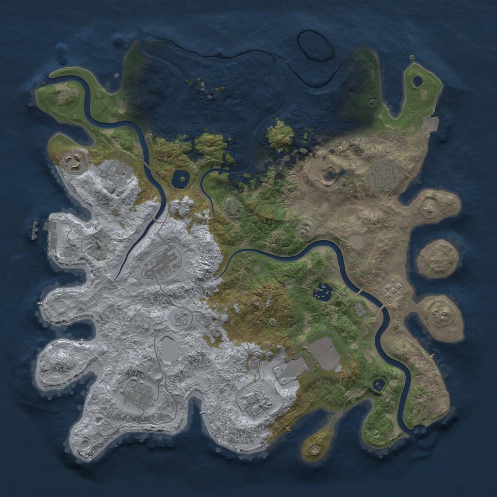 Rust Map: Procedural Map, Size: 3950, Seed: 586420194, 15 Monuments
