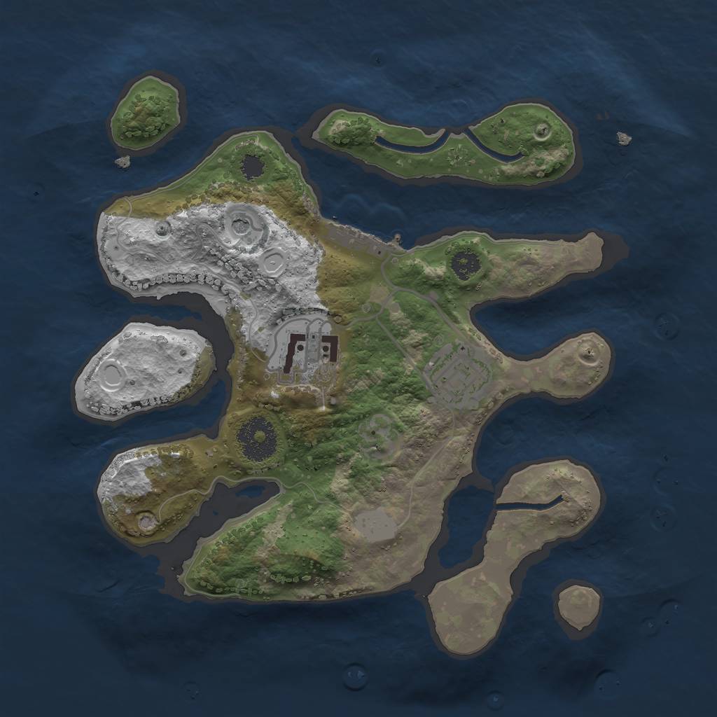 Rust Map: Procedural Map, Size: 2600, Seed: 6, 9 Monuments