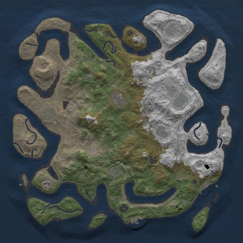 Rust Map: Procedural Map, Size: 4500, Seed: 577898260, 18 Monuments