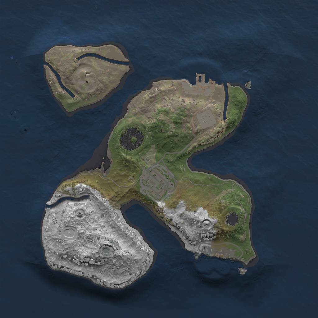 Rust Map: Procedural Map, Size: 2103, Seed: 2147483647, 8 Monuments