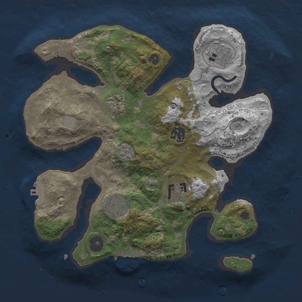 Rust Map: Procedural Map, Size: 3000, Seed: 318141, 14 Monuments