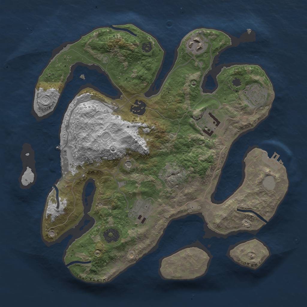 Rust Map: Procedural Map, Size: 3000, Seed: 846122, 13 Monuments