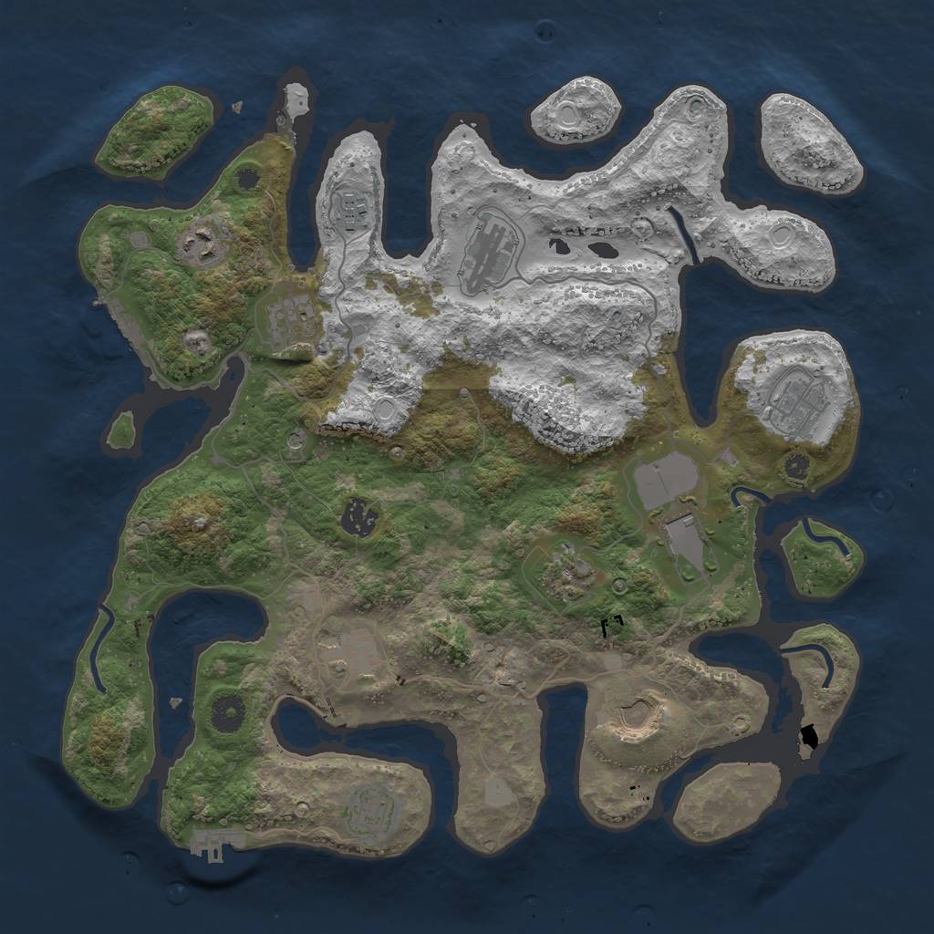 Rust Map: Procedural Map, Size: 3850, Seed: 1120269067, 19 Monuments