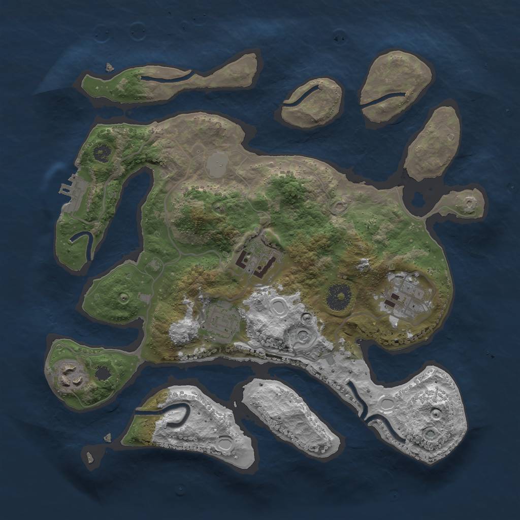 Rust Map: Procedural Map, Size: 3000, Seed: 11062021, 11 Monuments