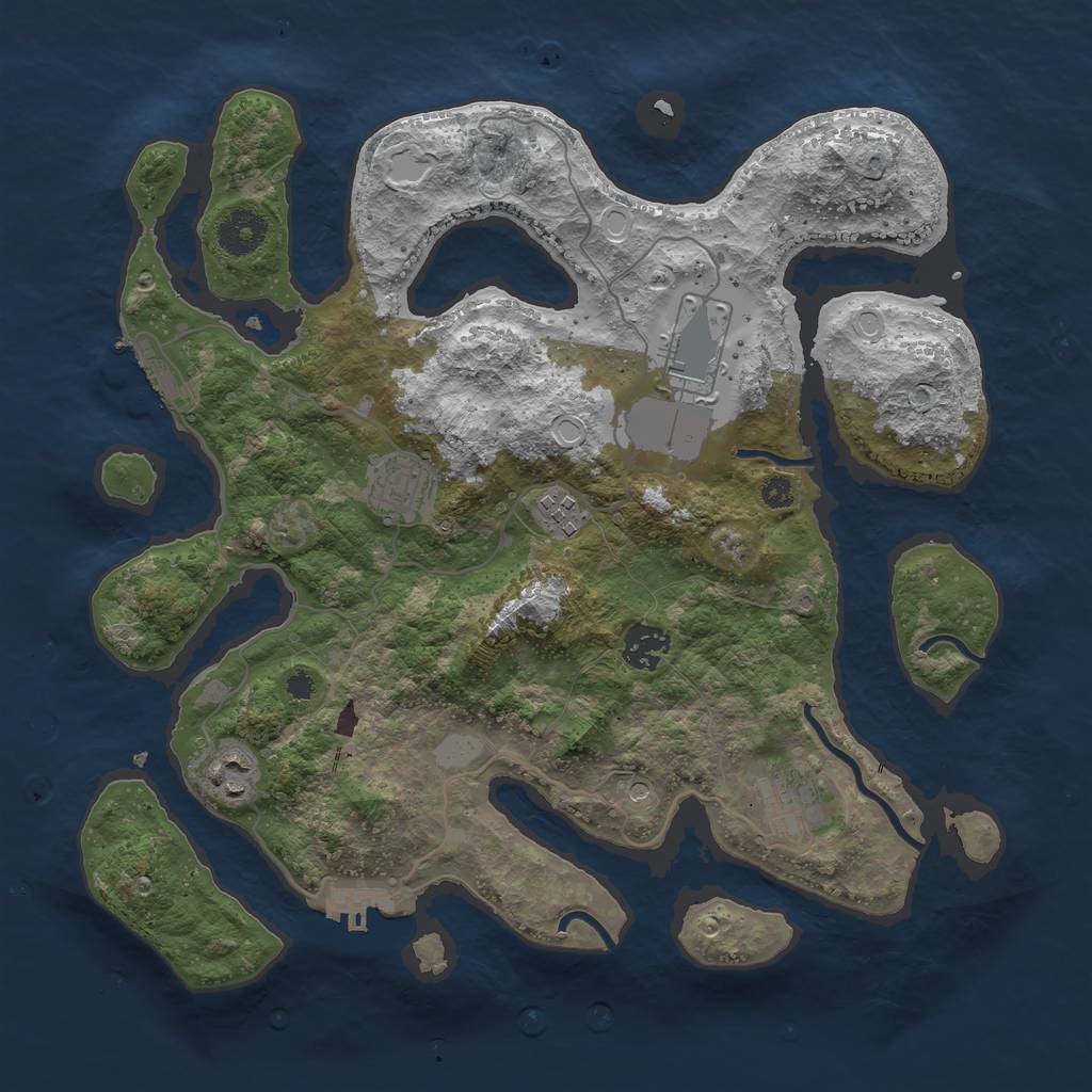 Rust Map: Procedural Map, Size: 3500, Seed: 1213465, 14 Monuments