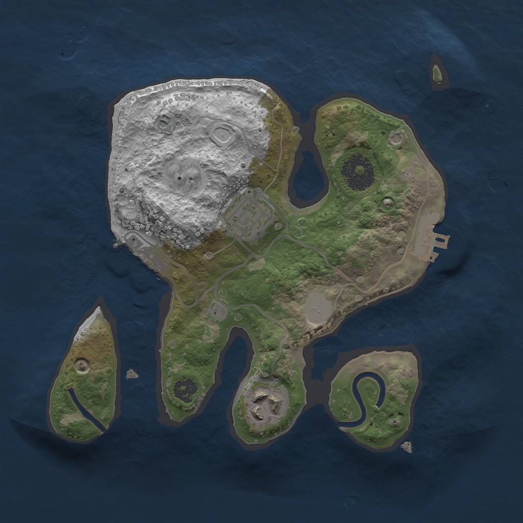 Rust Map: Procedural Map, Size: 2300, Seed: 25134, 9 Monuments