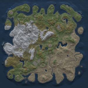 Thumbnail Rust Map: Procedural Map, Size: 5000, Seed: 608747035, 15 Monuments