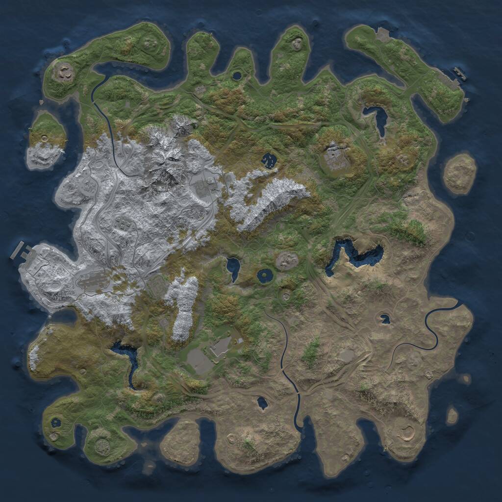 Rust Map: Procedural Map, Size: 5000, Seed: 608747035, 15 Monuments