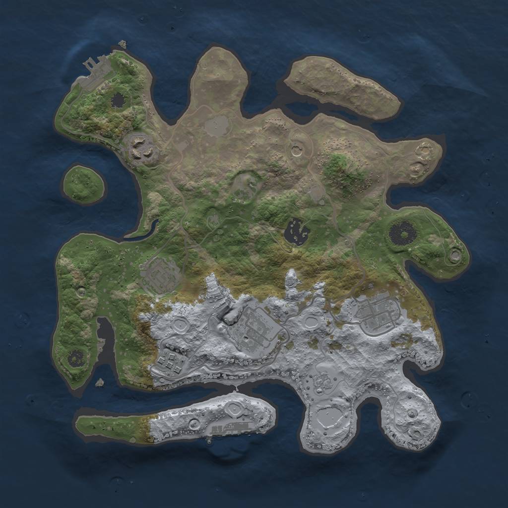 Rust Map: Procedural Map, Size: 3000, Seed: 147528, 13 Monuments