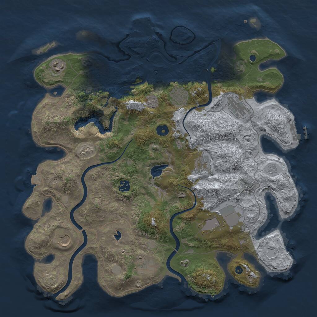Rust Map: Procedural Map, Size: 4000, Seed: 1500662761, 15 Monuments