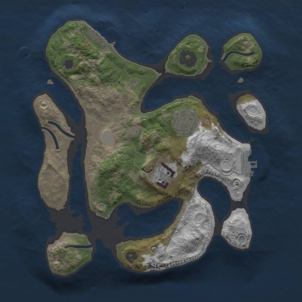 Rust Map: Procedural Map, Size: 2600, Seed: 10, 9 Monuments