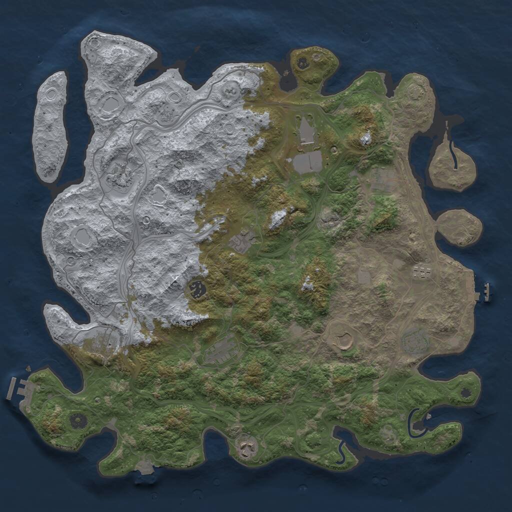 Rust Map: Procedural Map, Size: 4500, Seed: 9658644, 17 Monuments