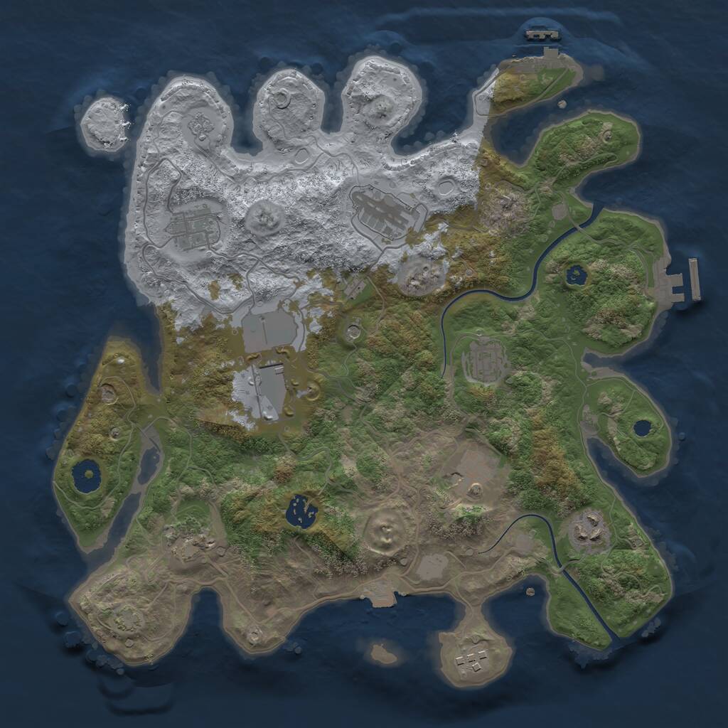 Rust Map: Procedural Map, Size: 3500, Seed: 1547, 15 Monuments