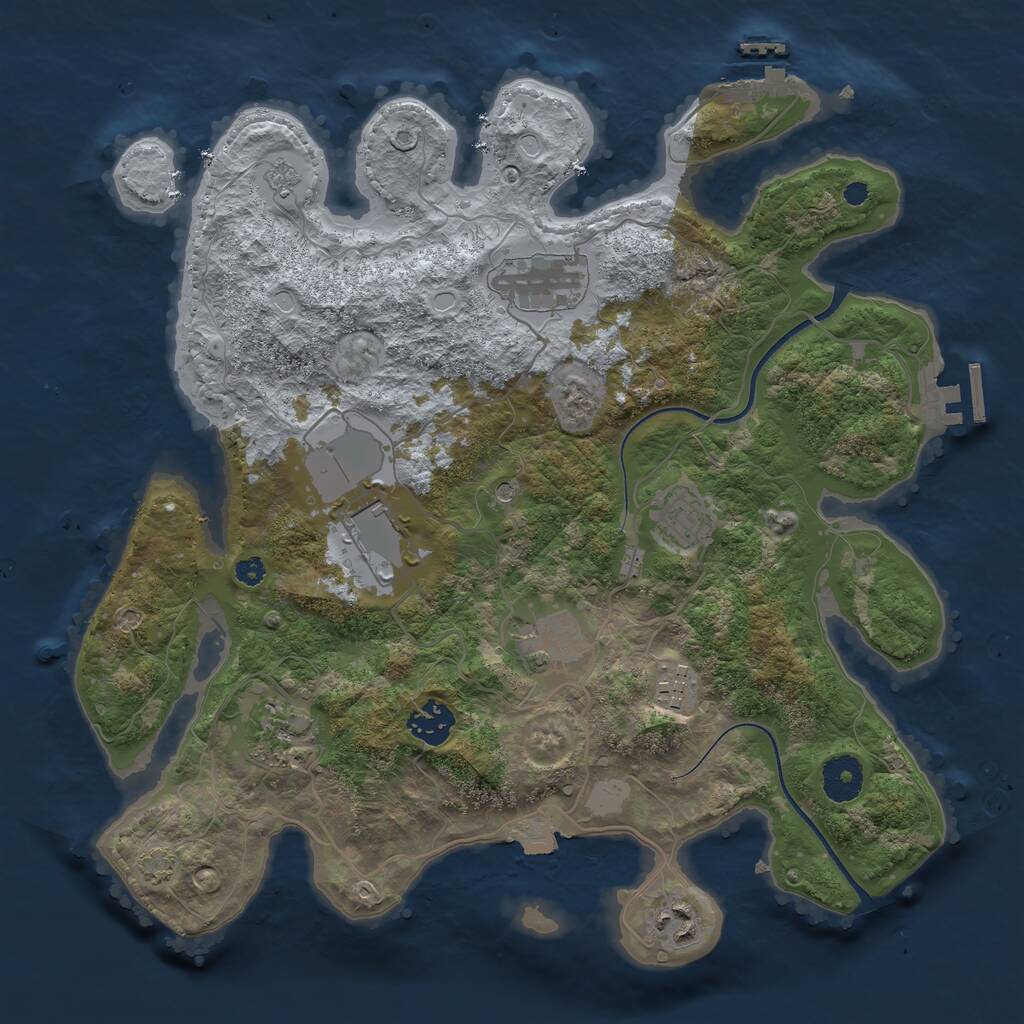 Rust Map: Procedural Map, Size: 3500, Seed: 1547, 14 Monuments