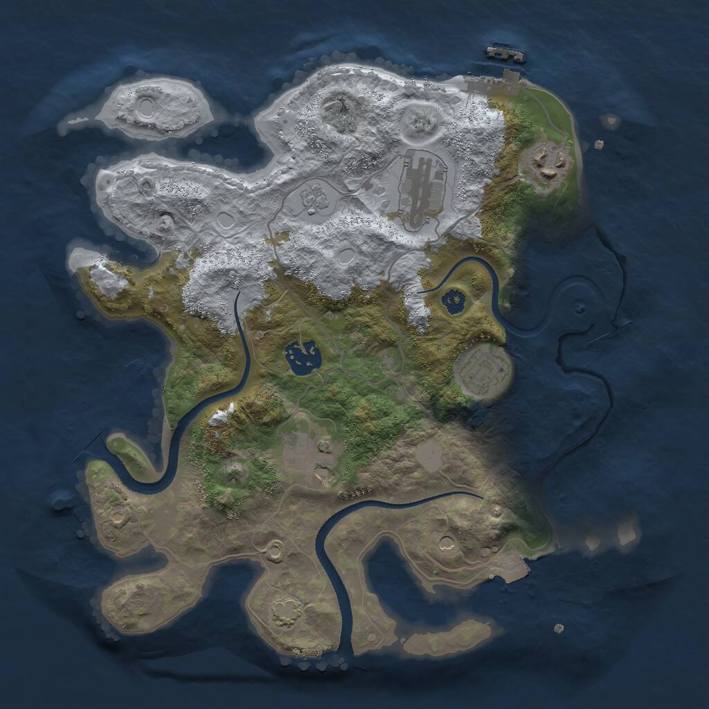 Rust Map: Procedural Map, Size: 3000, Seed: 1414822352, 10 Monuments